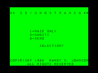 3-D Ghostmania Intro