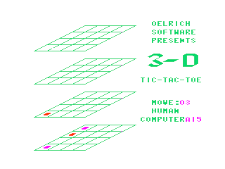 3-D Tic-Tac-Toe game screen