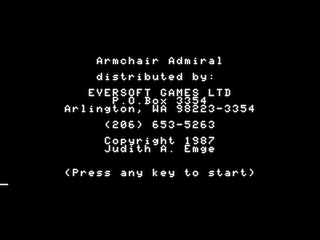 Armchair Admiral intro screen #1
