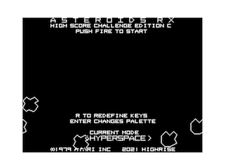 Asteroids RX intro screen #1