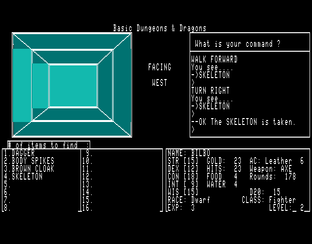 Basic Dungeons and Dragons game screen #2