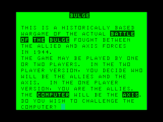 Battle of the Bulge intro screen #2