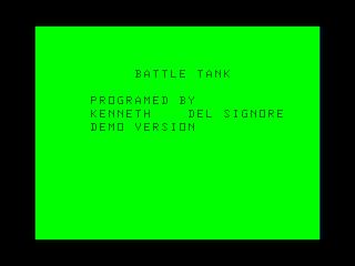 Battle Tank intro screen #1