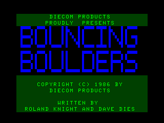 Bouncing Boulders intro screen 1