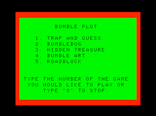 Bumble Plot game screen #1 (Main Menu)