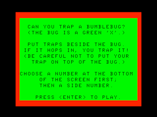Bumble Plot: Bumblebug game screen #2