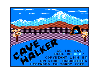 Cave Walker intro screen #1
