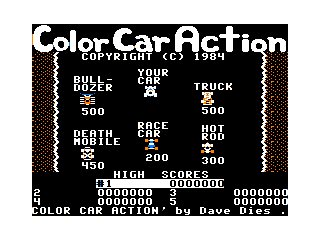Color Car Action intro screen