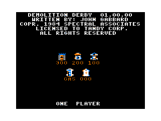 Demolition Derby intro screen
