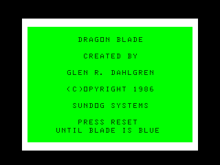 Dragonblade intro screen #1