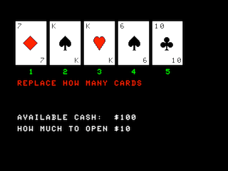 Draw Poker (Bill Bernico) game screen #1