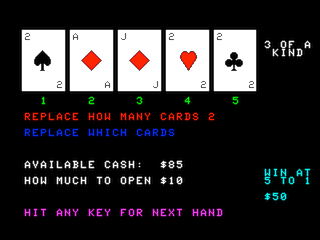 Draw Poker (Bill Bernico) game screen #2