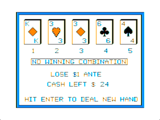 Draw Poker (Bill Bernico) Coco 1/2 game screen #3