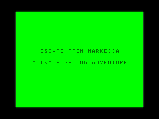 Escape From Markessa intro screen