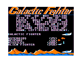 Galactic Fighter Intro screen 5