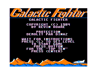 Galactic Fighter Intro screen (hacked)