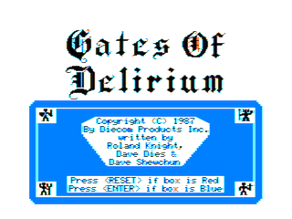 Gates of Delirium intro screen #2