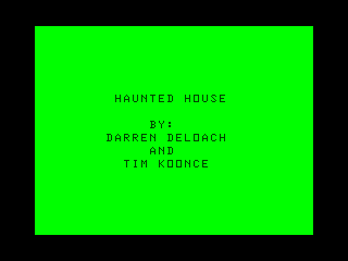 Haunted House intro screen