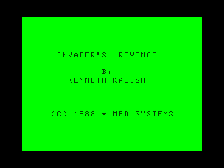 Invaders Revenge intro screen