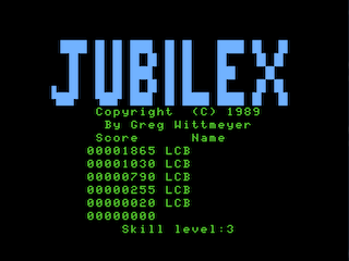 Jubilex intro screen