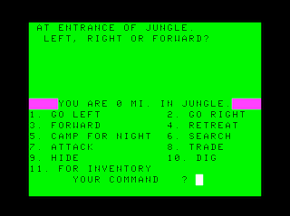 Jungle game screen #1