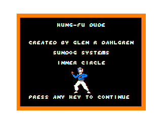 Kung-Fu Dude intro screen #2 (Cracked)