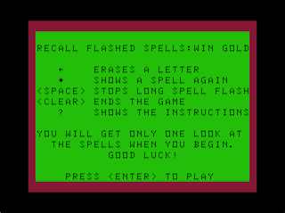Magic Spells - Flash Spells instruction screen