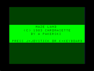 Maze Land intro screen