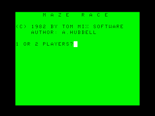 Maze Race intro screen