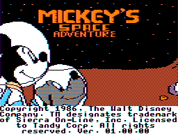 Mickey's Space Adventure intro screen #2