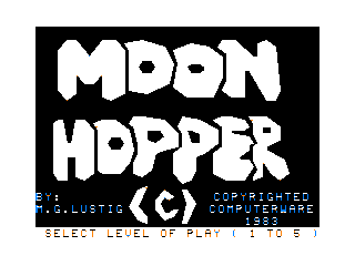 Moon Hopper intro screen