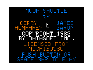 Moon Shuttle intro screen #2