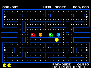 Pac-Dude level 1 game screen