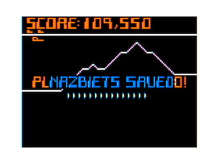 Planet Raider game screen 2 (wave complete)