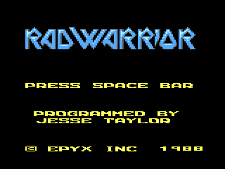 Rad Warrior intro screen #2