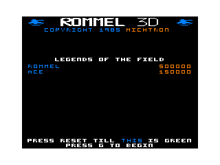 Rommel 3D intro screen