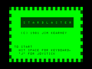 Star Blaster intro screen