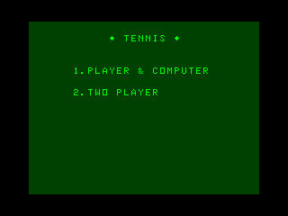 Tennis intro screen