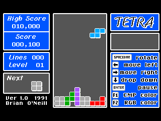 Tetra game screen