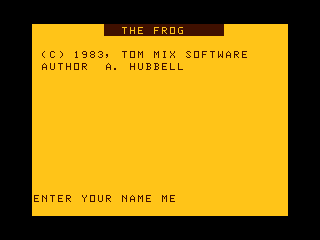 The Frog intro screen