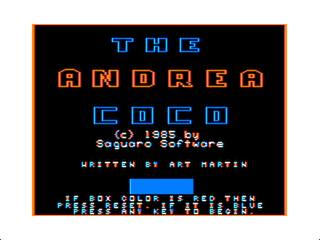 The Andrea Coco intro screen
