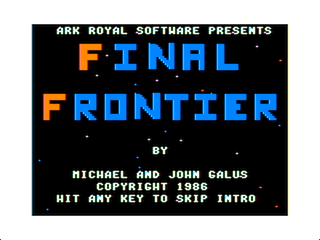 The Final Frontier intro screen 2