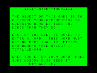 The Great Word Game Intro screen #1