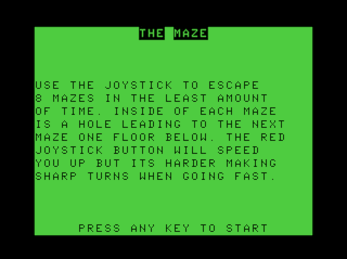 The Maze intro screen #2