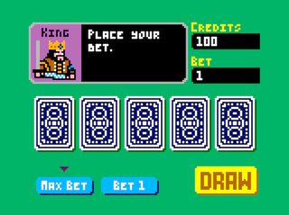 Video Poker (Coco 3 version) game screen #1
