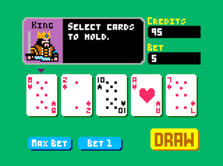 Video Poker (Coco 3 version) game screen #2