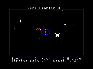 Warp Fighter 3-D game screen