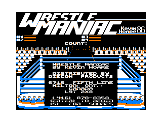 Wrestle Maniac intro screen (hacked)