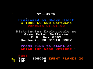 Z-89 intro screen #3 for version 1.01