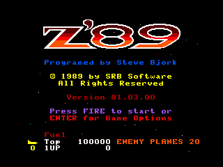 Z-89 intro screen #3 for version 1.03